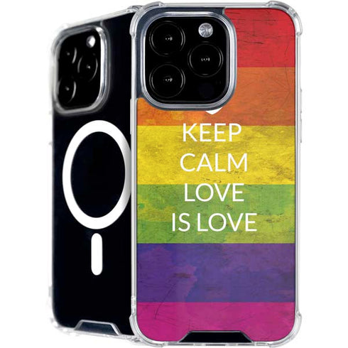 Keep Calm Love Is Love iPhone 16 Pro MagSafe Case